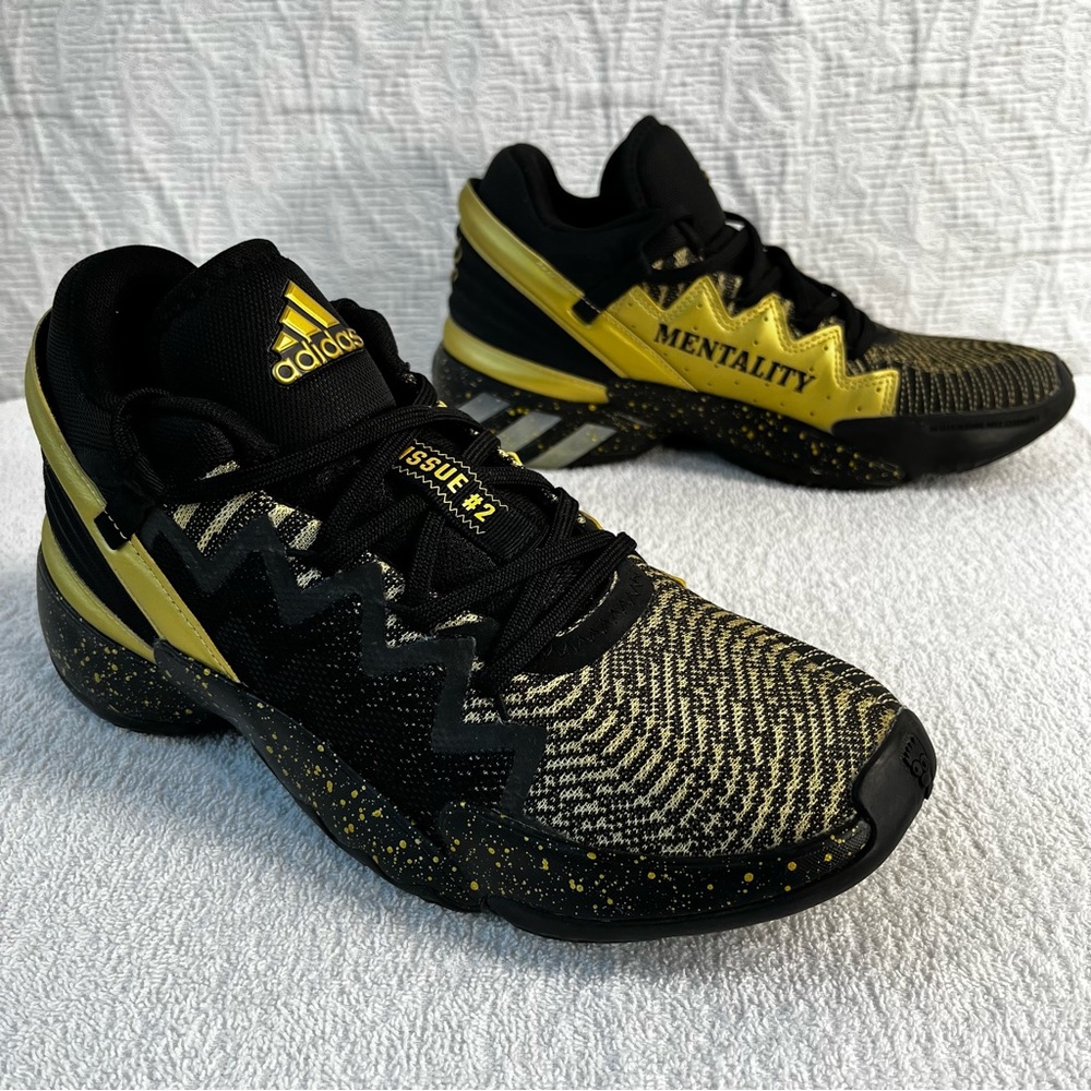 Adidas D.O.N Issue 2 Championship Mens 8 Basketball Shoes black gold sneakers
